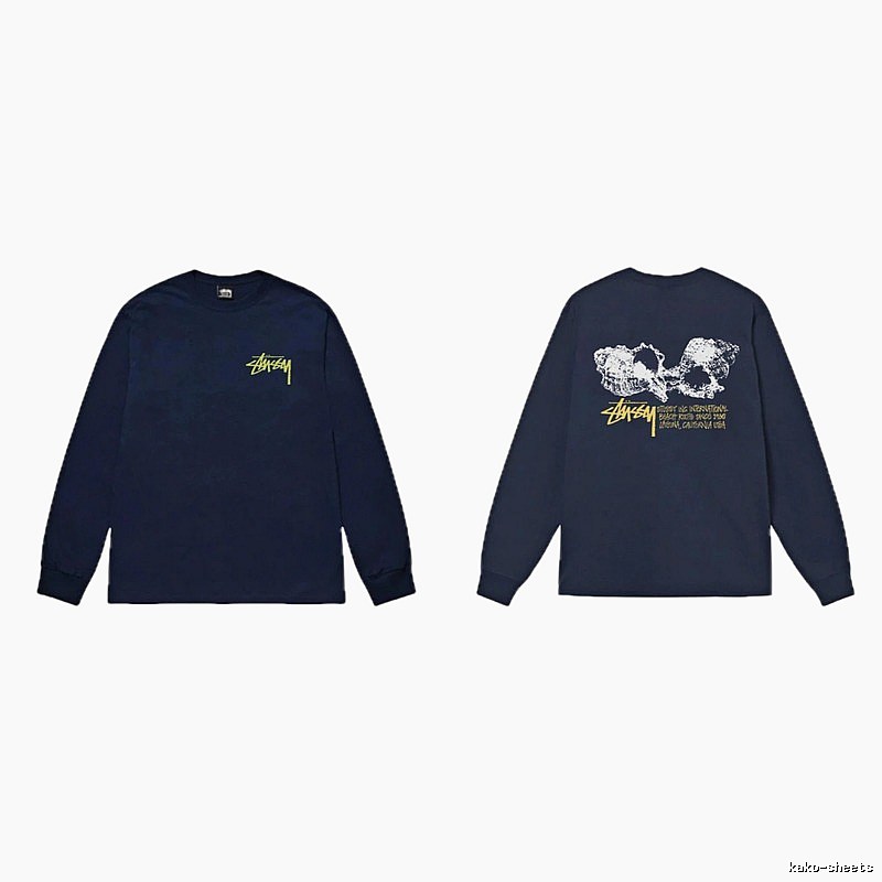 Stussy Skull Print Dark Style Long-sleeve