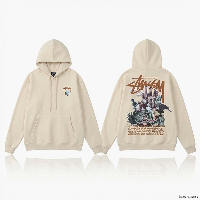 Stussy trendy and cool beige hoodie