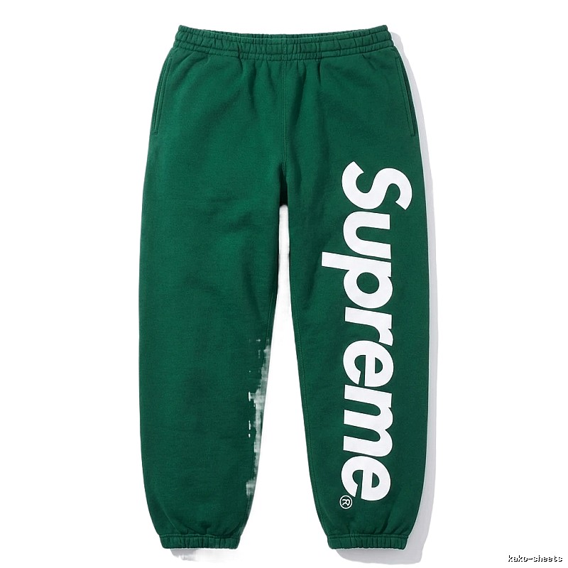 Supreme Basic Style Casual Dark Green Sweatpants