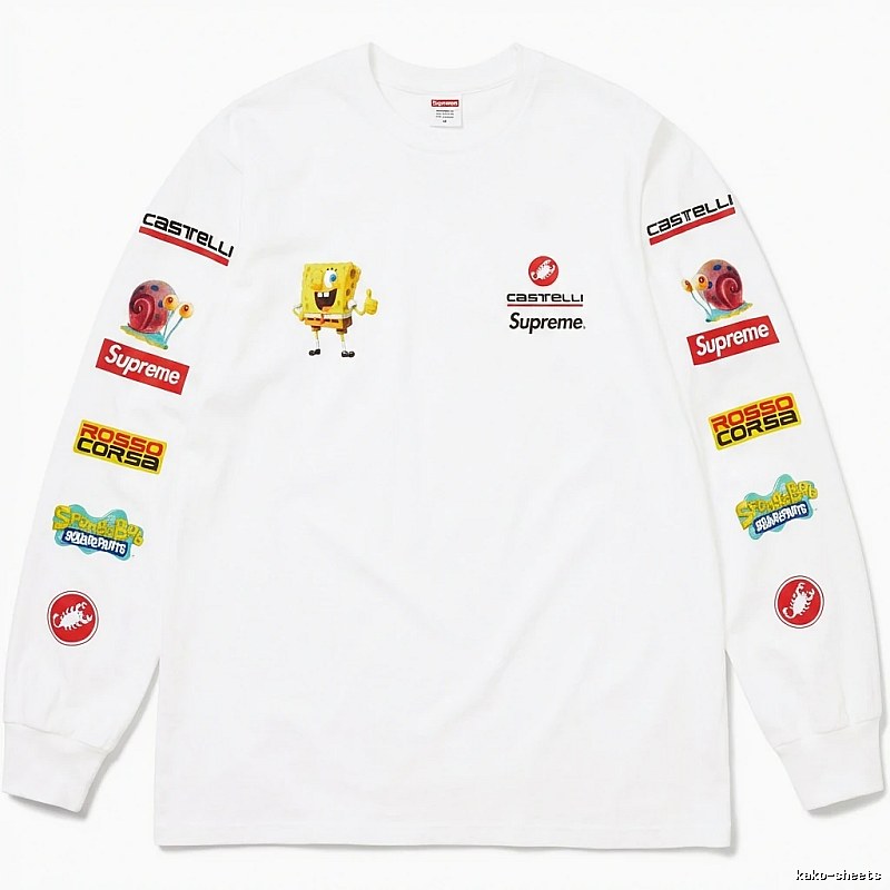 Supreme cartoon trendy white sweatshirt