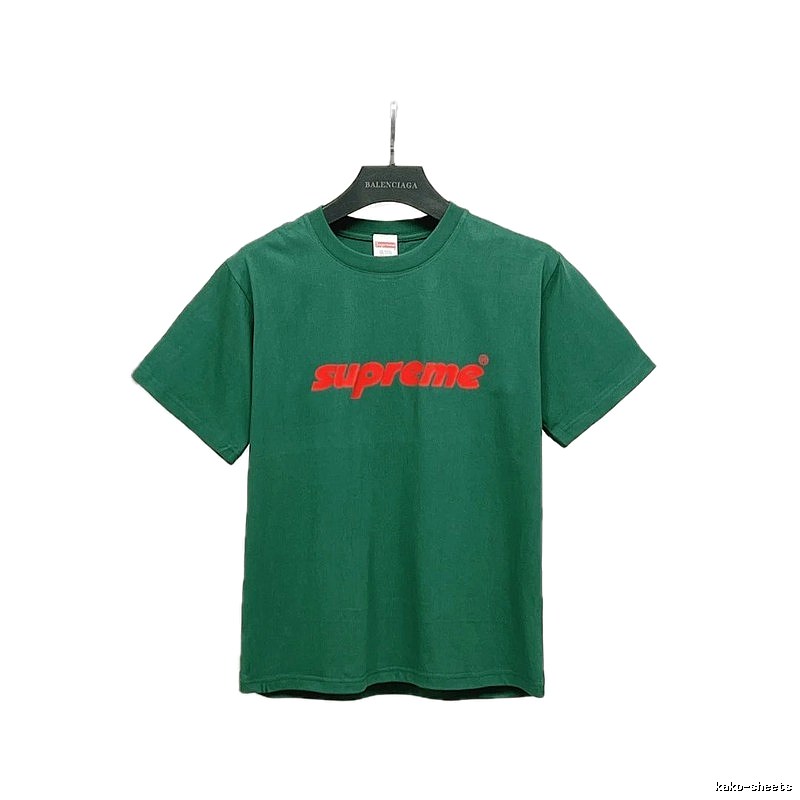 Supreme Classic Logo Street Style Green T-Shirt