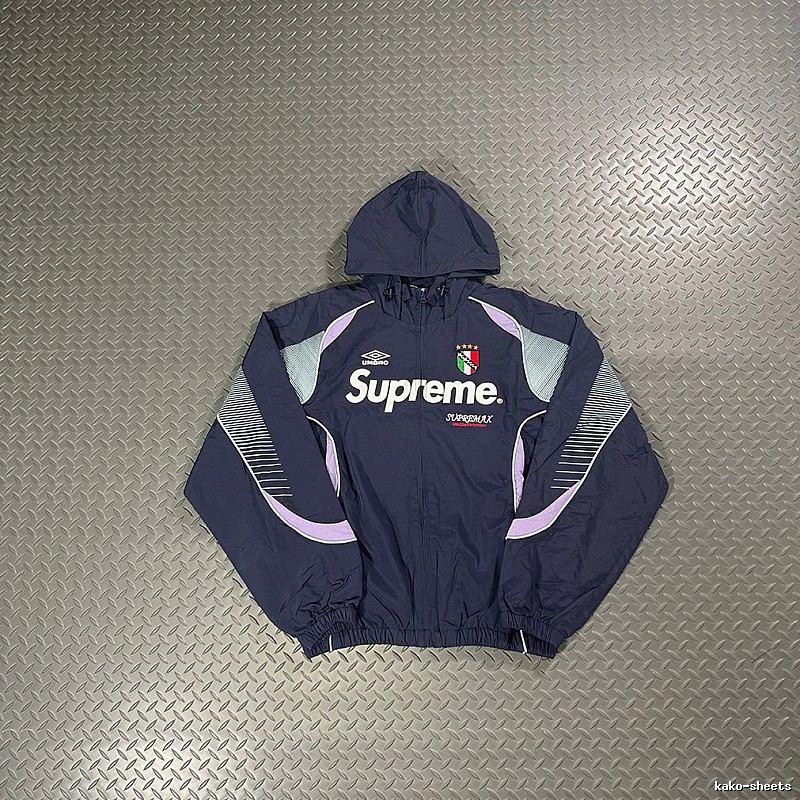 Supreme Navy Purple Hooded Track Jacket