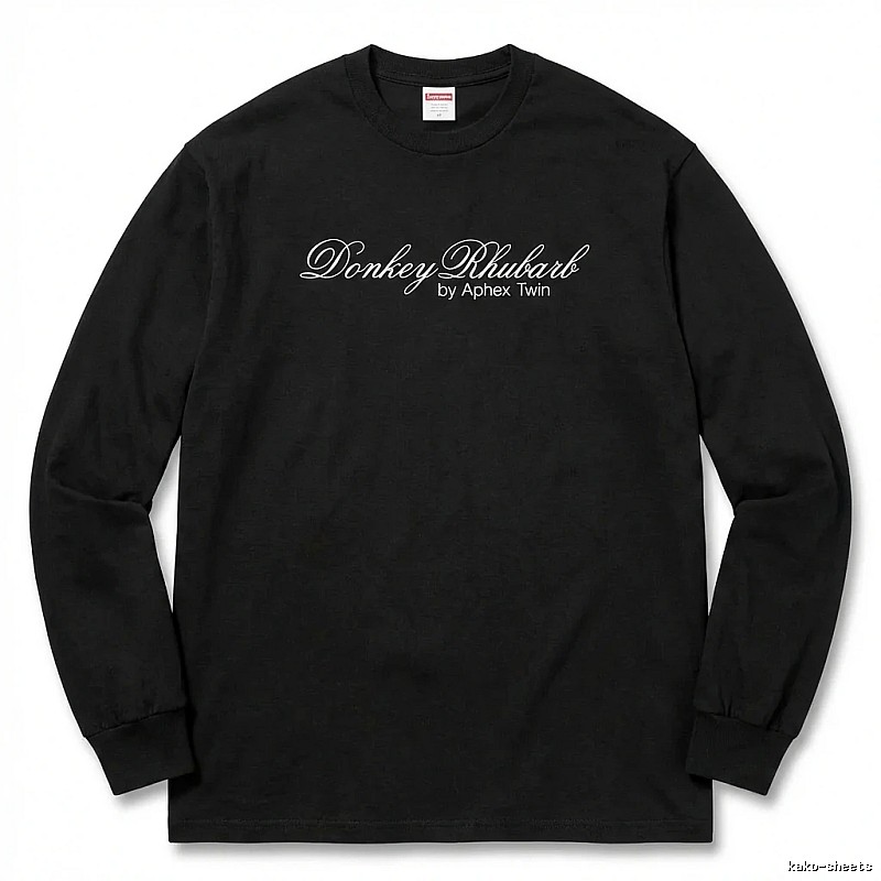 Supreme Print Retro Style Black Long-sleeve Shirt