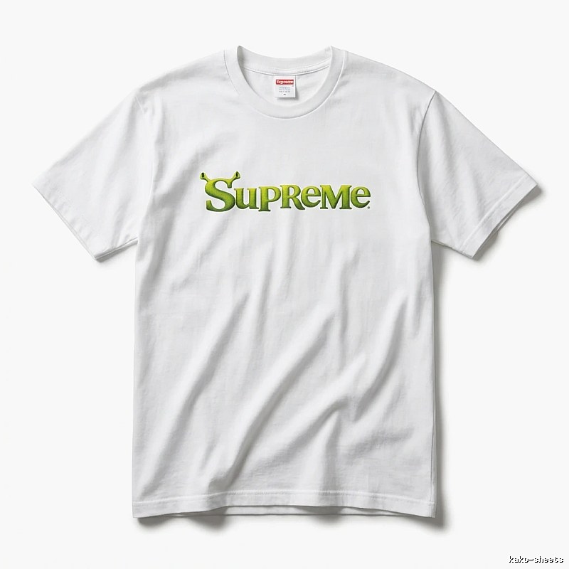 Supreme-printed trendy and cool white T-shirt