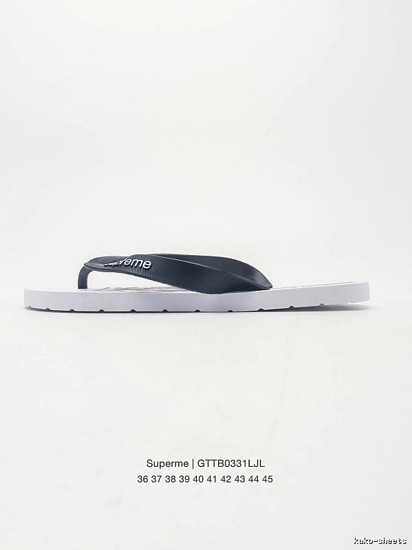 Supreme Street Fashion Black and White Flip-Flops