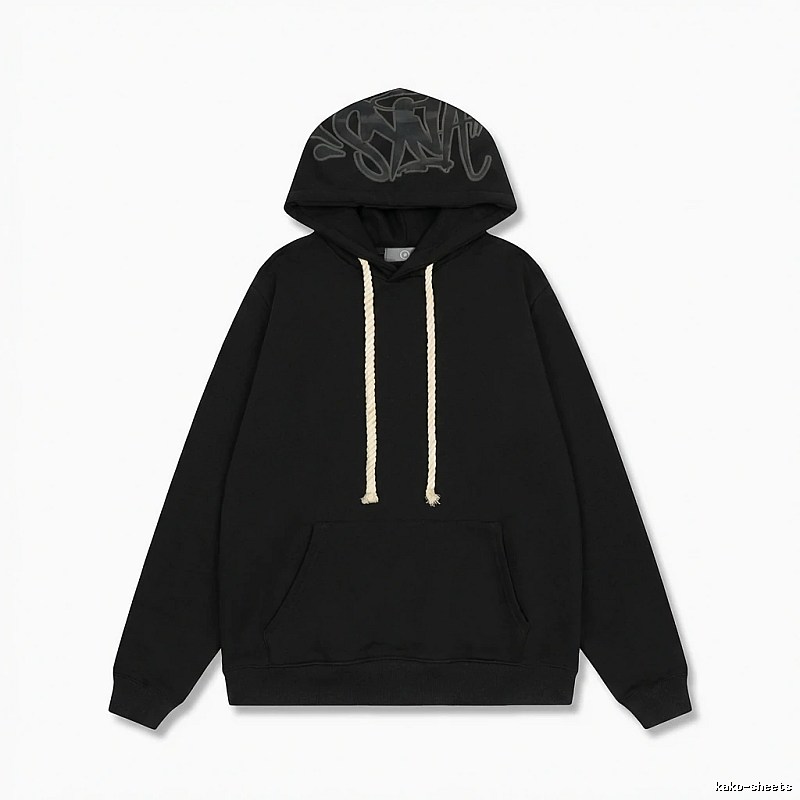 SynaWorld graffiti-style black hoodie