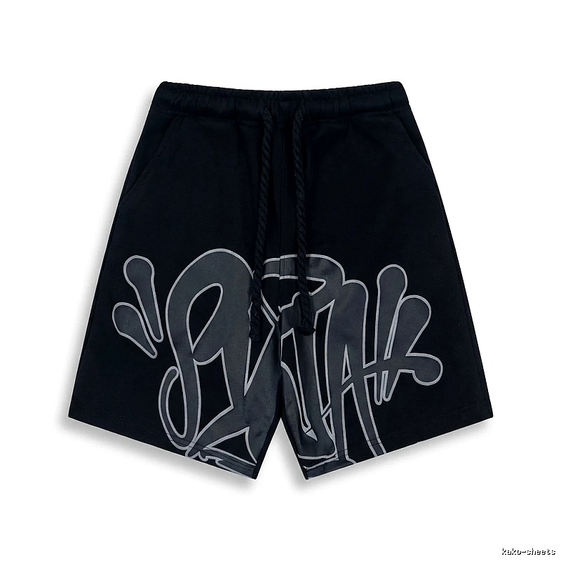 SynaWorld Graffiti-style Black Shorts