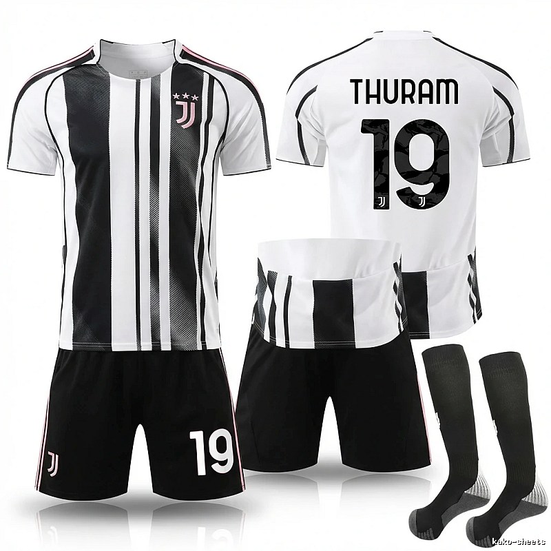 The black and white striped football jersey of Juventus.