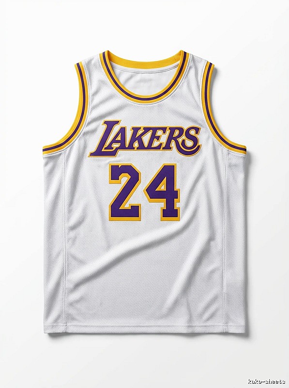 The No. 24 white jersey of the Kobe Lakers.