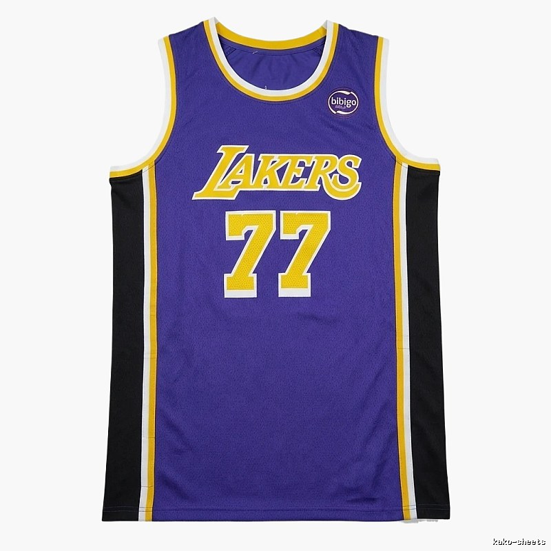 The No. 77 purple basketball jersey of the Lakers.