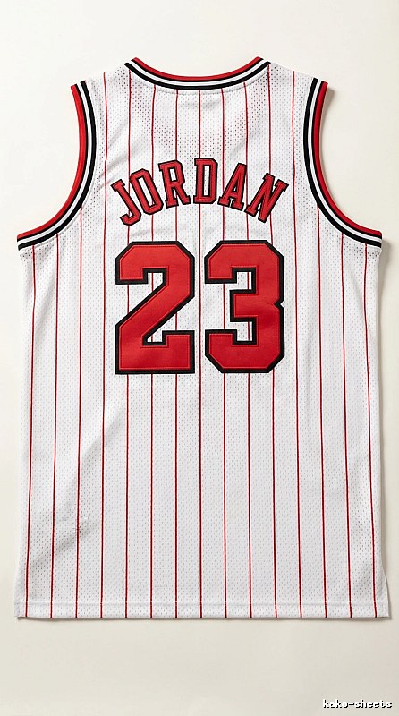 The retro white and red jersey of the Michael Jordan