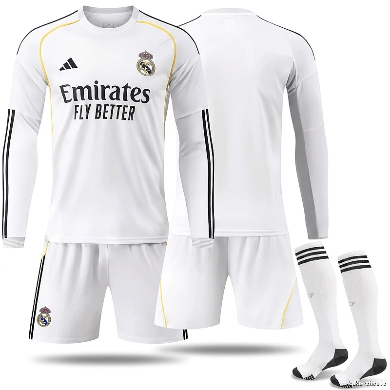 The sporty white jersey of Real Madrid.