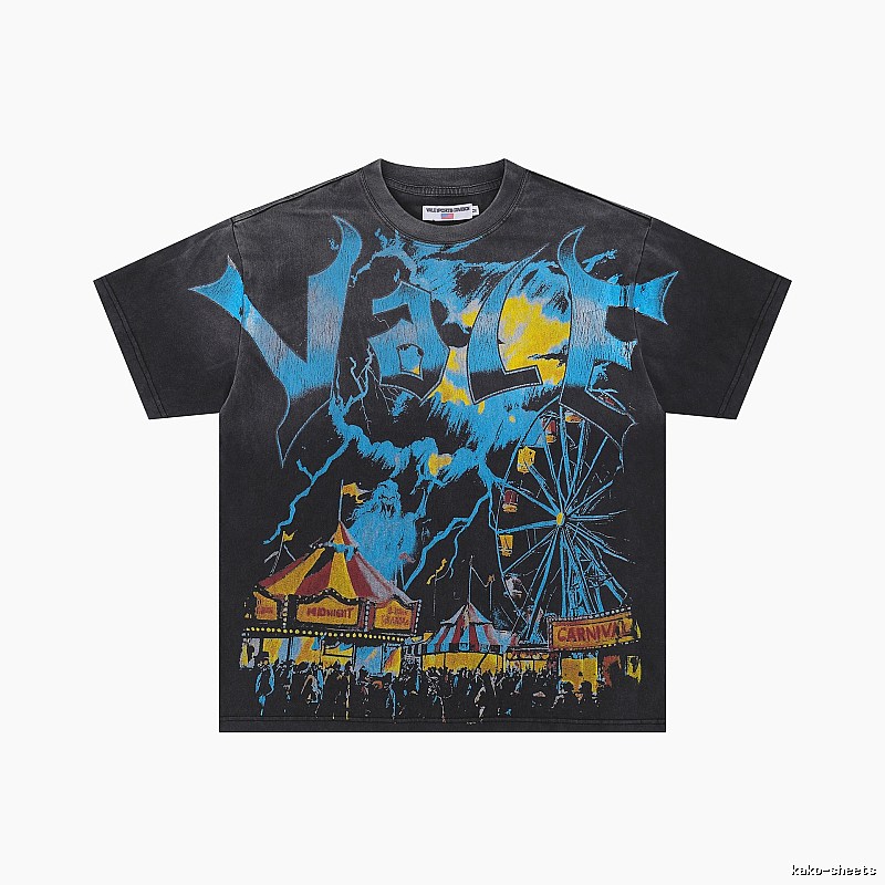 Valley Carnival Vintage Style Distressed Black T-Shirt
