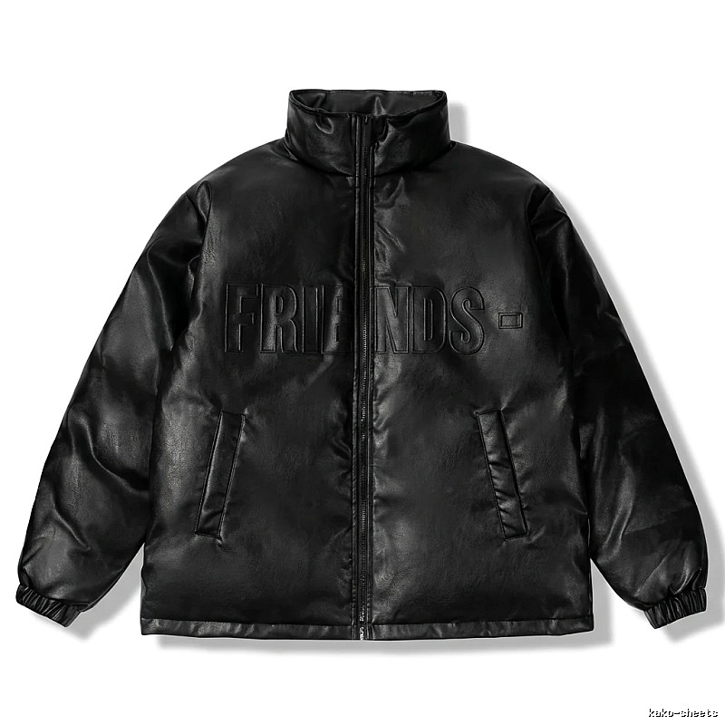 Vlone black trendy and cool style cotton-padded jacket