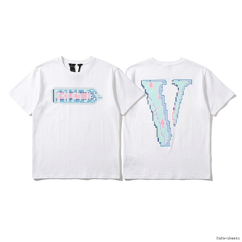 Vlone pixel - style white T - shirt