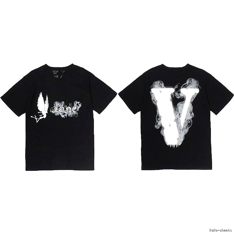 Vlone Premium Style Logo T-shirt Black Purple Vlone for Minimal Outfits