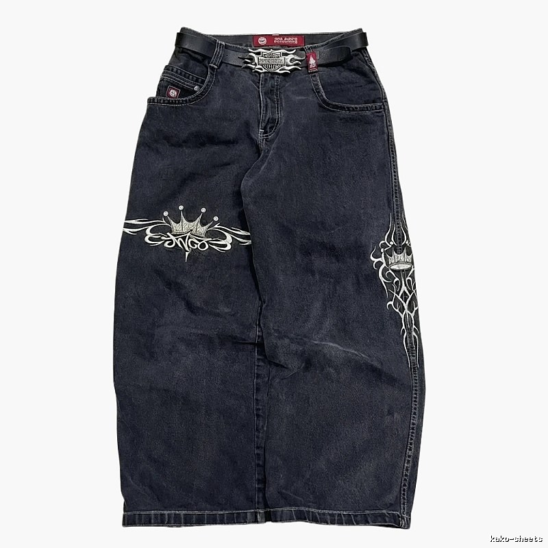 Y2K Crown Black Denim